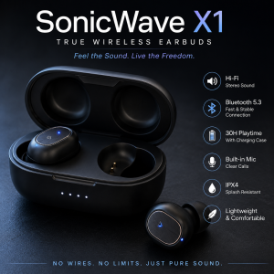 SonicWave X1 – True Wireless Earbuds
